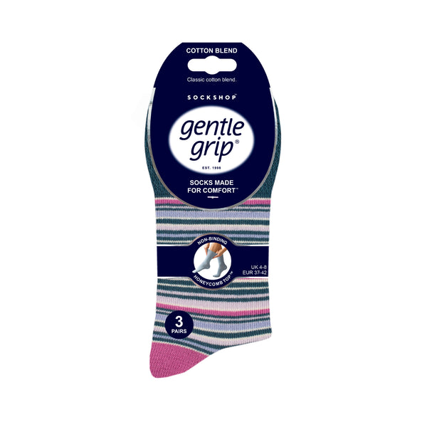 3 Paar Damen-Baumwollsocken – Flow Mixed Stripe