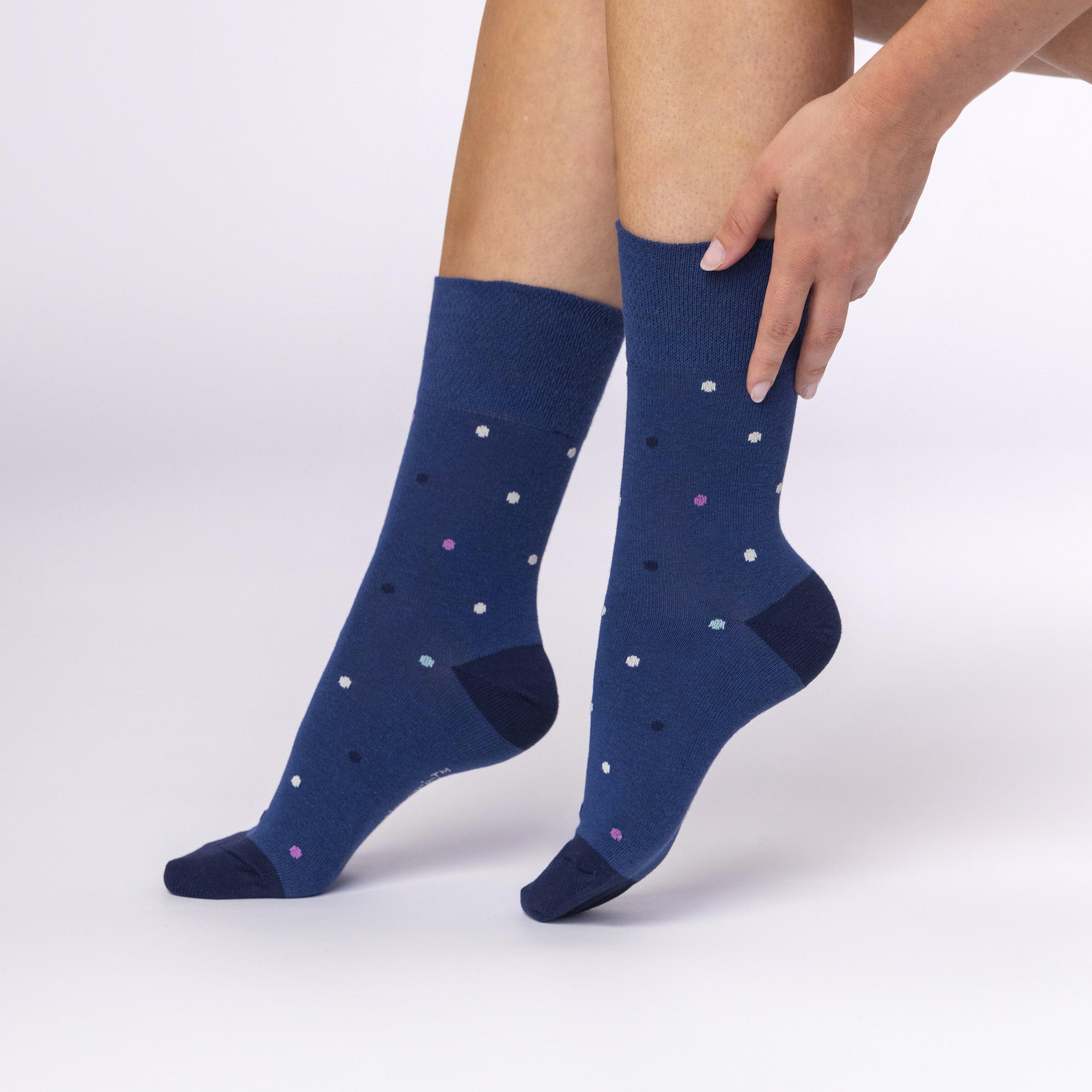 3 Pairs Ladies Cotton Socks - Eclipse Polka Dot