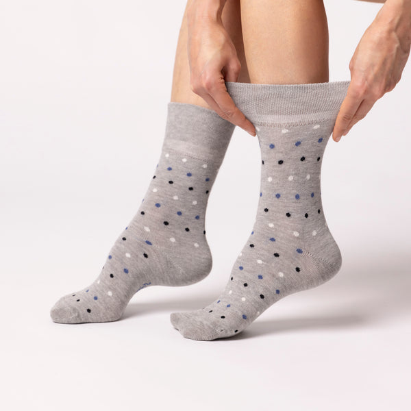 3 Paar Damen-Baumwollsocken – Denim-Punkte