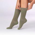 Load image into Gallery viewer, 3 Pairs Ladies Plain Cotton Socks - Khaki Mix

