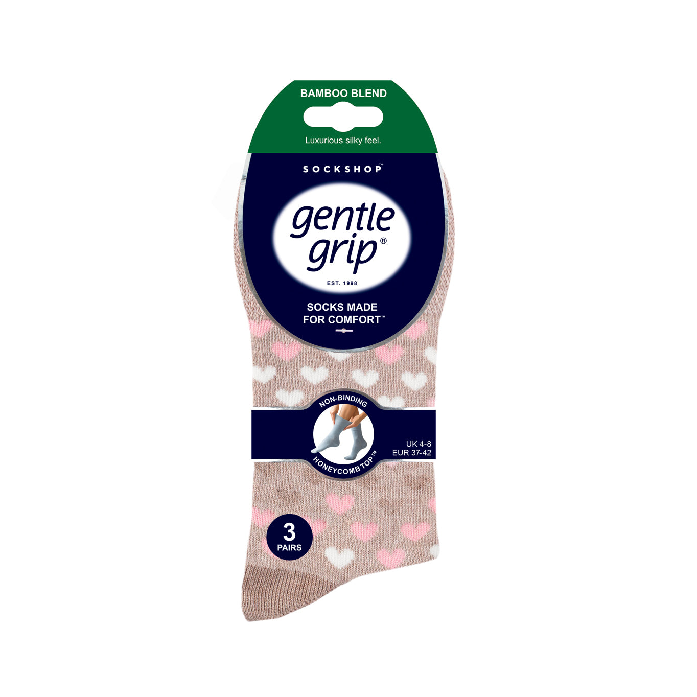 3 Pairs Ladies Bamboo Socks - Neutral