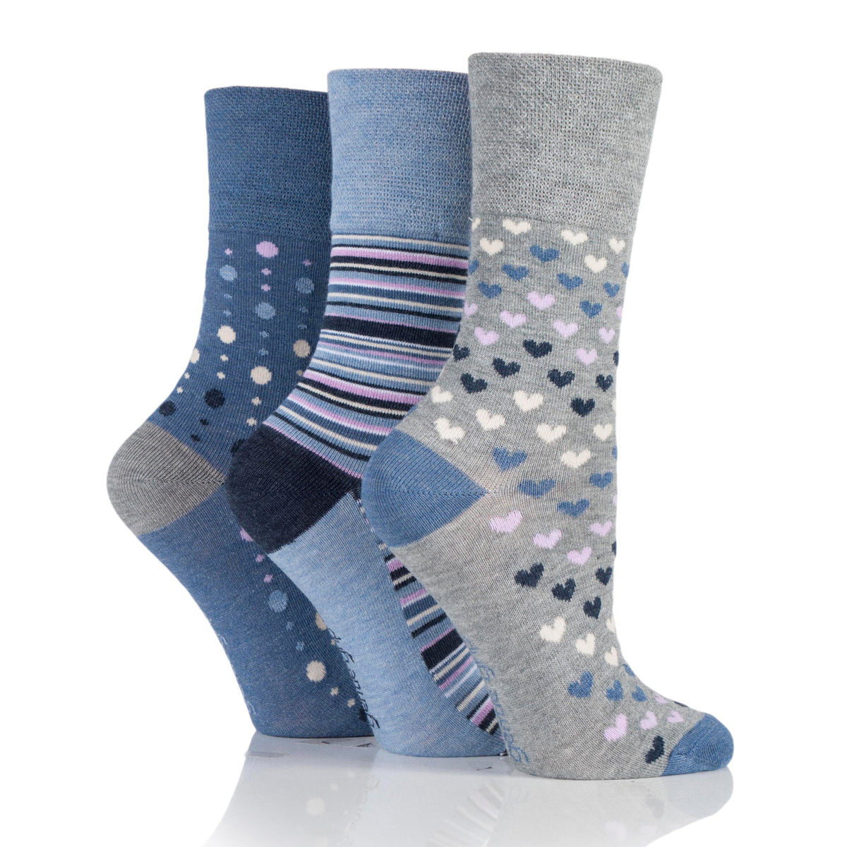 3 Paar Damen Bambussocken - Denim