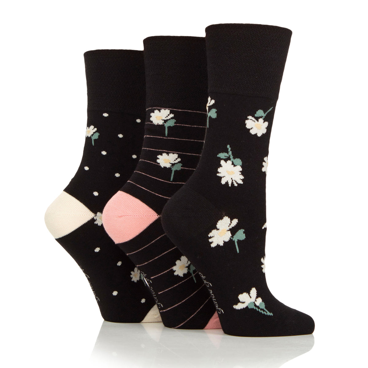 3 Paar Damen Bambussocken - Botanical Bloom