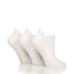 Load image into Gallery viewer, 3 Pairs Ladies Cotton Trainer Socks - White
