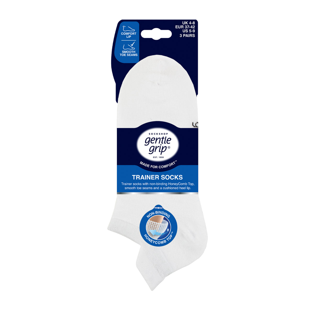 3 Pairs Ladies Cotton Trainer Socks - White