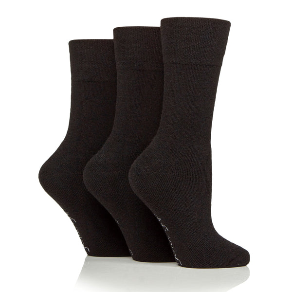 1 Paar Diabetiker-Walker-Stiefelsocken aus Wolle, Schwarz