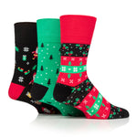 Lade das Bild in den Galerie-Viewer, 3 Paar Fun Feet Weihnachtssocken für Herren – Holly Mix
