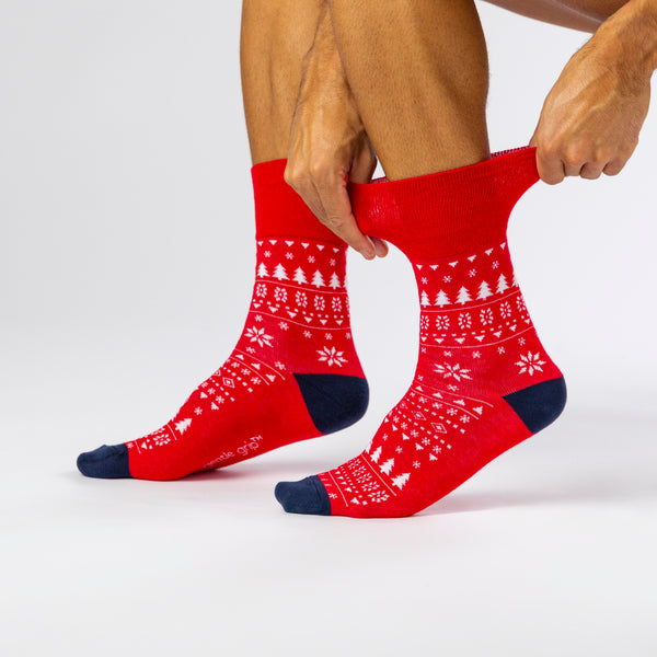 3 Pairs Men's Fun Feet Christmas Socks - Fairisle