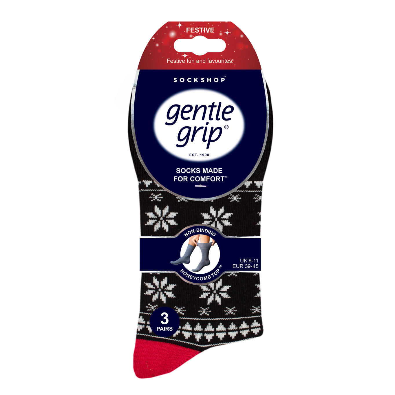3 Pairs Men's Fun Feet Christmas Socks - Fairisle