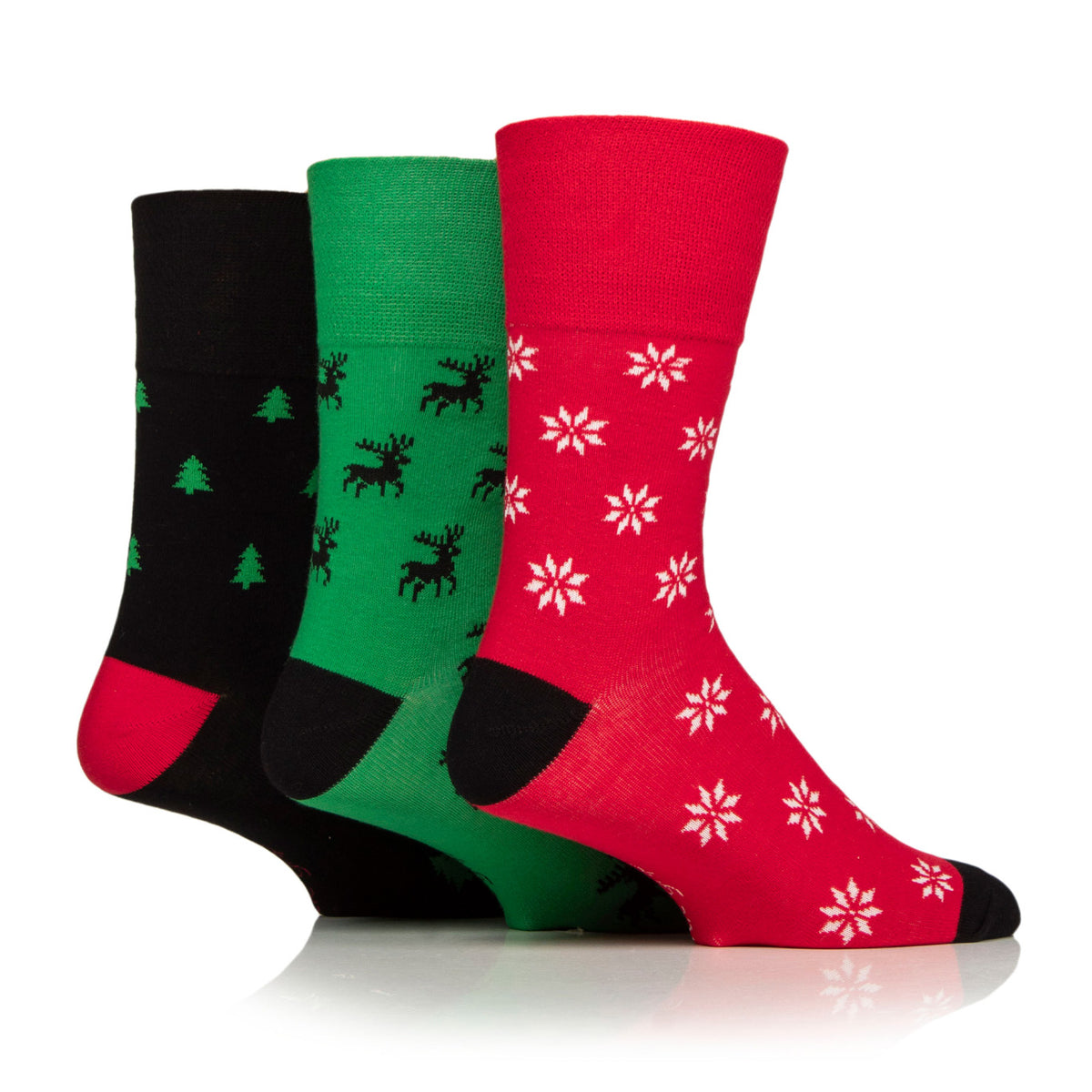 3 Paar Fun Feet Weihnachtssocken für Herren – Festliche Symbole