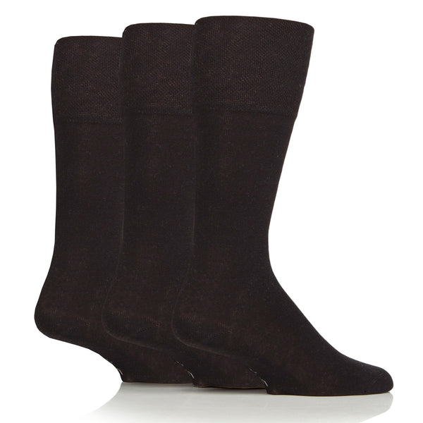 3 Pairs Men's Knee High Cotton Socks - Black