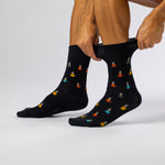 Lade das Bild in den Galerie-Viewer, 3 Paar Fun Feet Baumwollsocken für Herren - Kaffee
