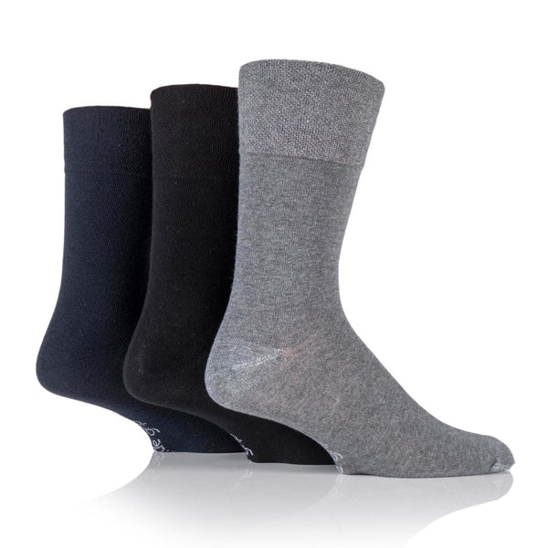 3 Paar Herrensocken aus schlichter Baumwolle - Schwarz/Marineblau/Grau