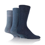 Load image into Gallery viewer, 3 Pairs Men&#39;s Plain Cotton Socks - Blue Mix
