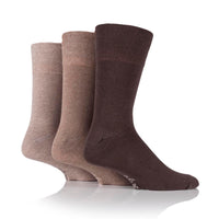 3 Pairs Men's Bigfoot Cotton Socks - Brown Mix