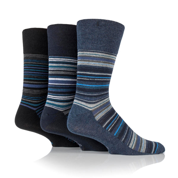 3 Paar Herren-Baumwollsocken – Stanley Stripe Navy