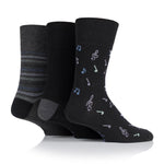 Lade das Bild in den Galerie-Viewer, 3 Paar Herren-Baumwollsocken – Musiknoten
