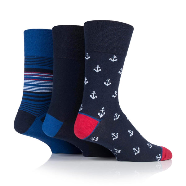 3 Paar Herren-Baumwollsocken - Nautisch
