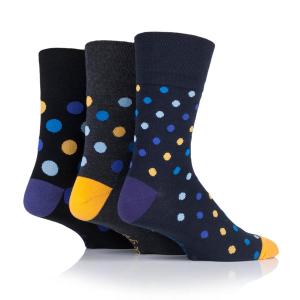 3 Paar Herrensocken aus Baumwolle mit Farbverlauf – gepunktet