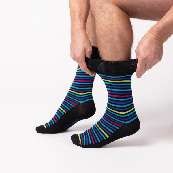 3 Paar Herrensocken aus Baumwolle mit Farbverlauf, gestreift