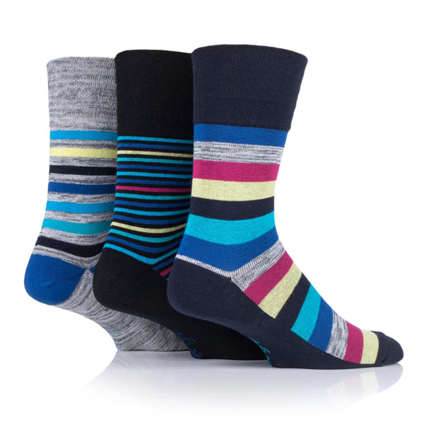 3 Paar Herrensocken aus Baumwolle mit Farbverlauf, gestreift