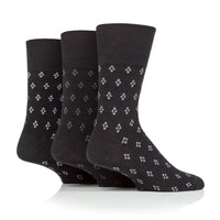 3 Pairs Men's Twilight Cotton Socks - Black