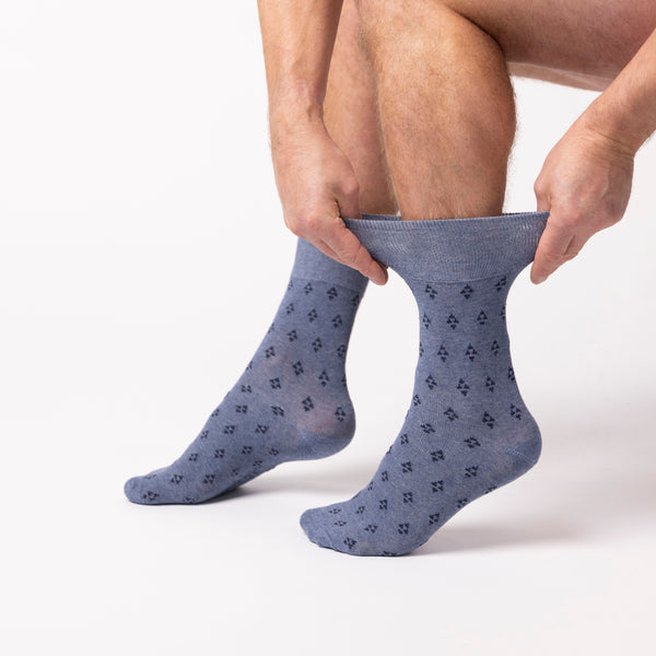 3 Paar Herrensocken „Twilight“ aus Baumwolle – Marineblau/Denim