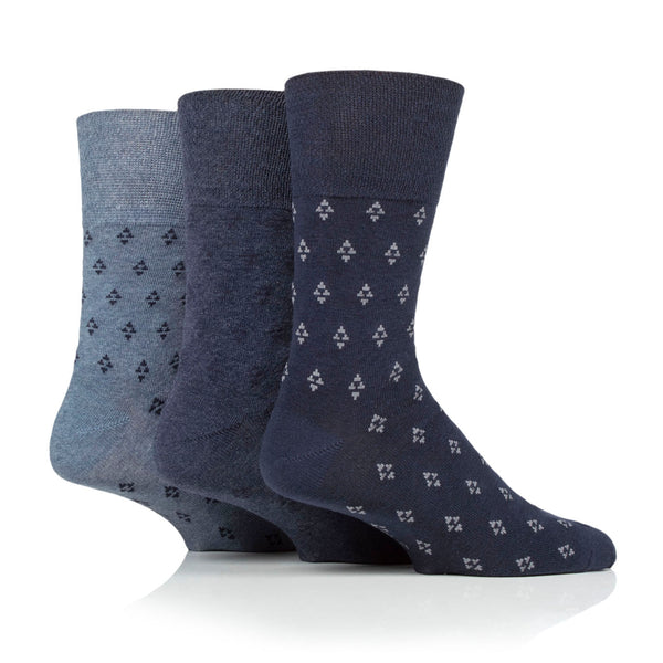 3 Paar Herrensocken „Twilight“ aus Baumwolle – Marineblau/Denim