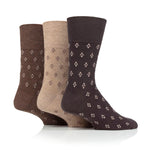 Load image into Gallery viewer, 3 Pairs Men&#39;s Twilight Cotton Socks - Brown/Natural
