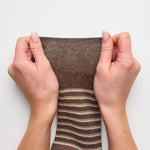 Lade das Bild in den Galerie-Viewer, 3 Paar Herrensocken Litha mit verschiedenen Streifen aus Baumwolle - Braun
