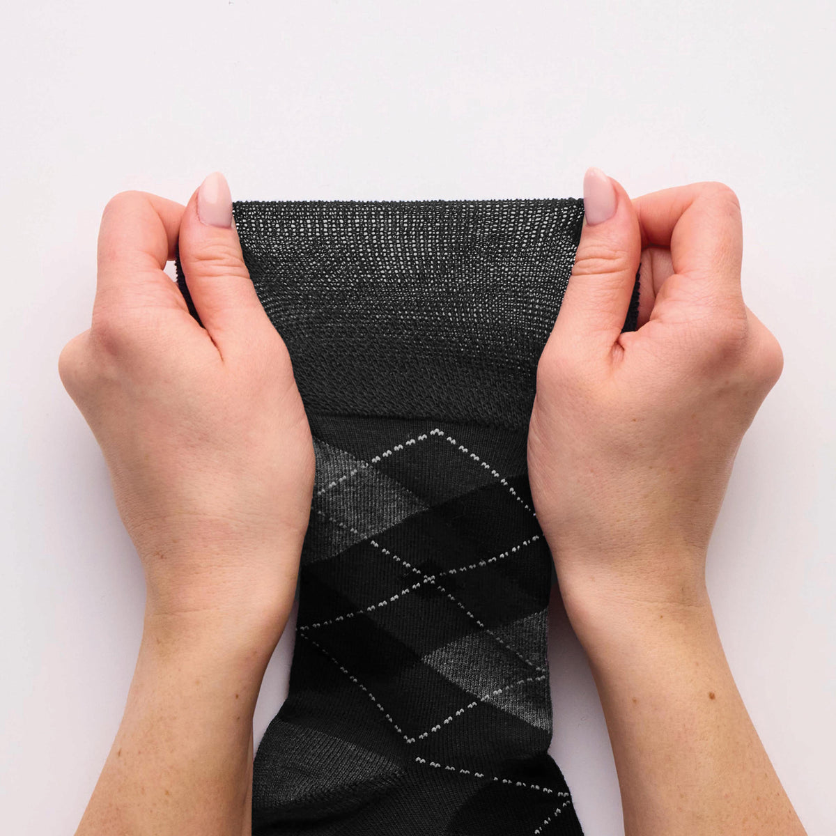 3 Pairs Men's Argyle Cotton Socks - Leven Black/Charcoal