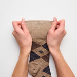 Lade das Bild in den Galerie-Viewer, 3 Paar Herren-Baumwollsocken mit Argyle-Muster - Leven Brown/Natur
