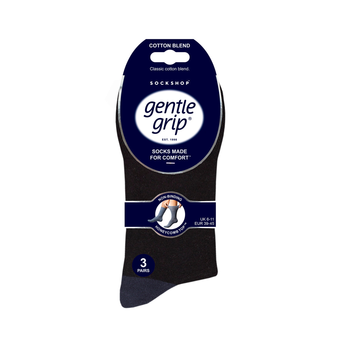 3 Pairs Men's Apex Cotton Socks - Black Mix