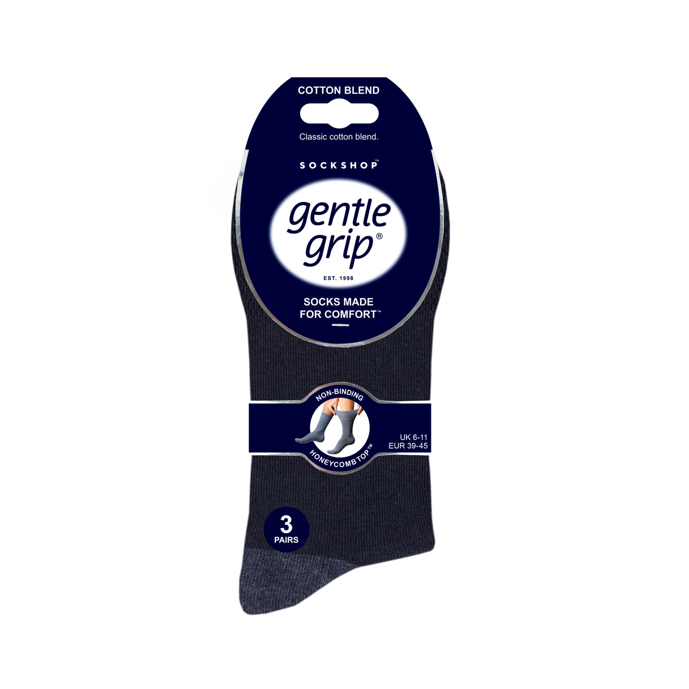 3 Pairs Men's Apex Cotton Socks - Navy