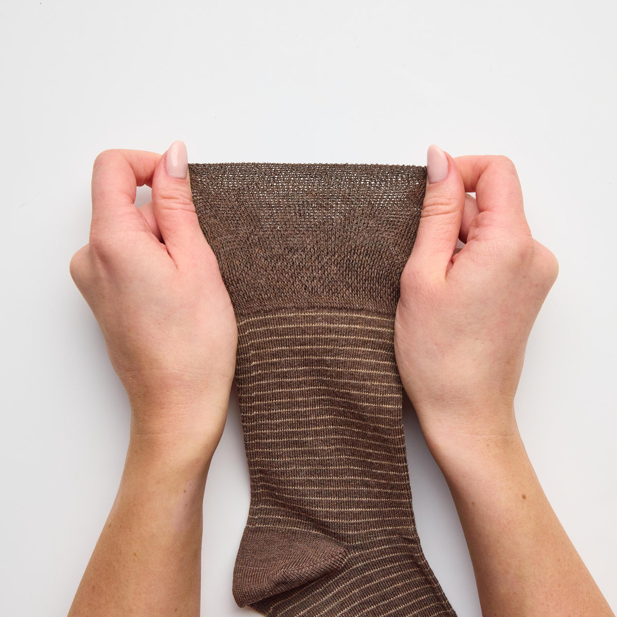 3 Paar Herrensocken aus Baumwolle mit feinen Streifen, Nova, Braun/Natur