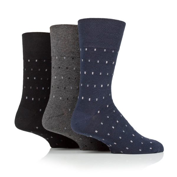 Concerto Baumwollsocken für Herren, 3 Paar, Schwarz/Marineblau/Anthrazit