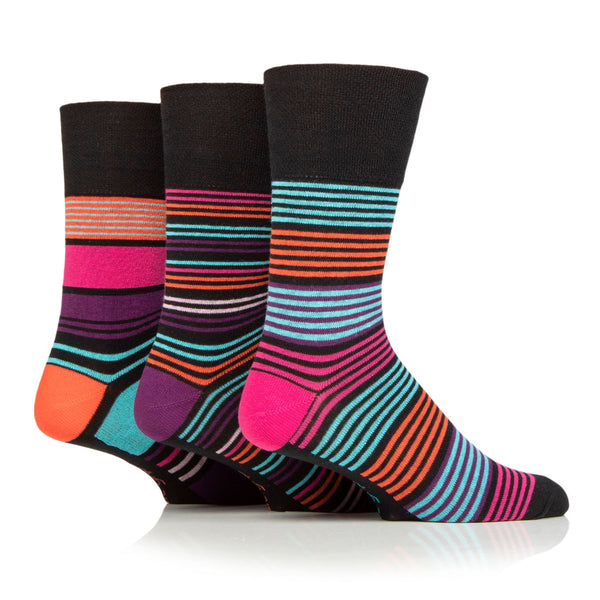 3 Paar Baumwollsocken für Herren in Colourburst-Optik – Vibrant Vision