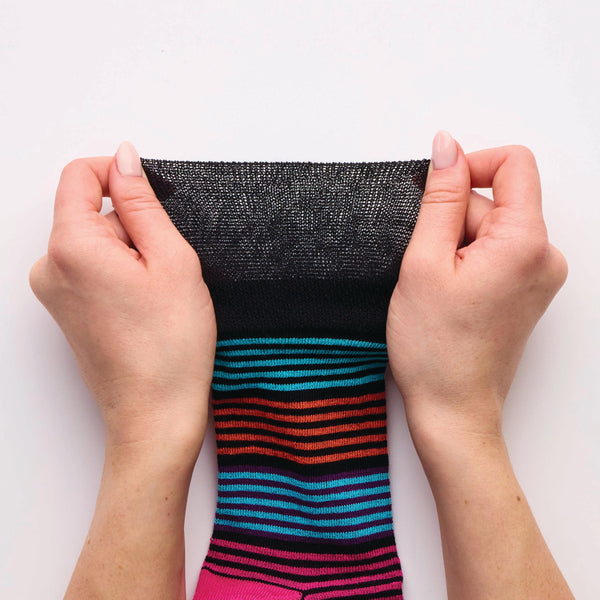 3 Paar Baumwollsocken in Übergröße für Damen mit Farbverlauf, gestreift