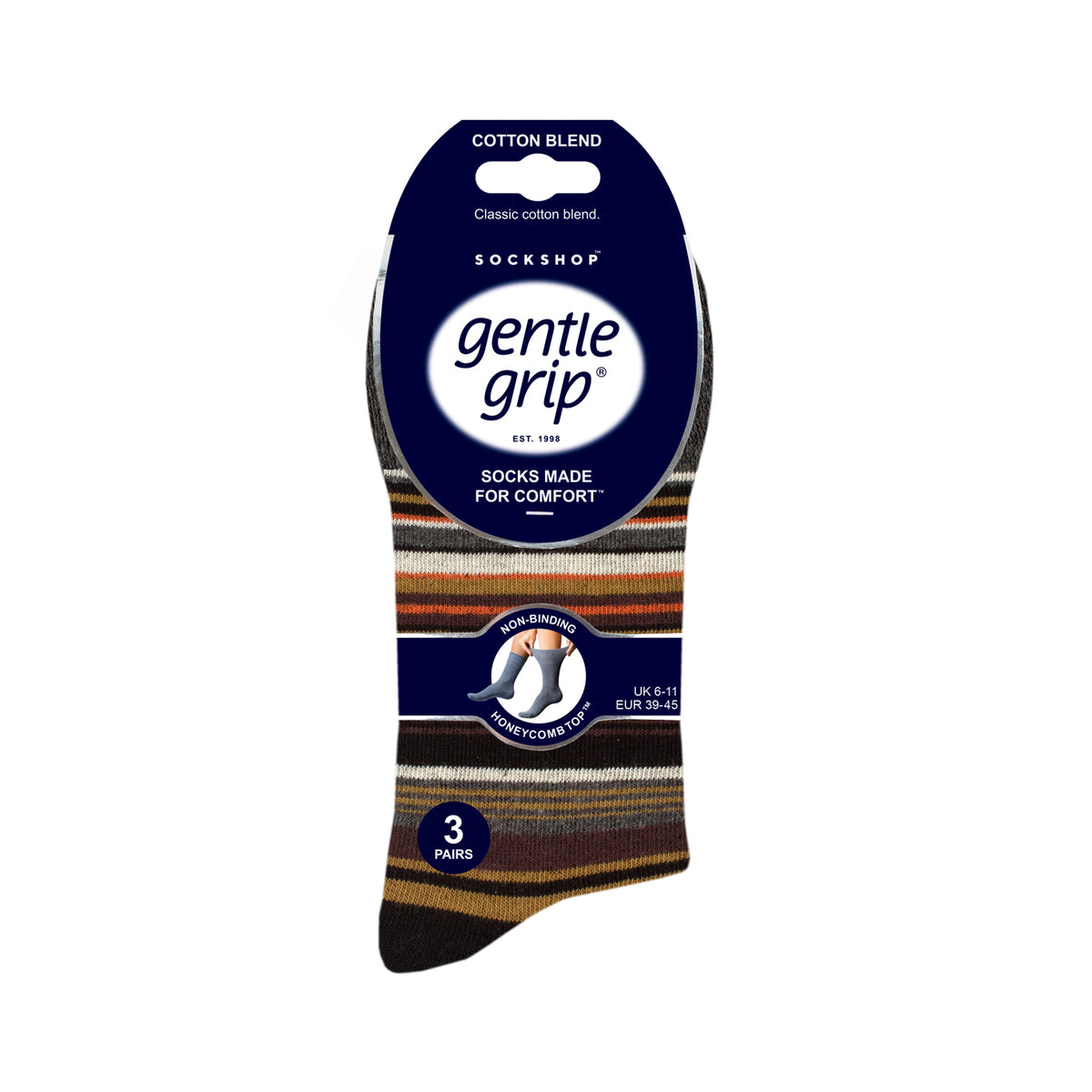 3 Paar Herren-Baumwollsocken – Dimension Stripe