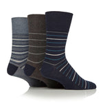 Load image into Gallery viewer, 3 Pairs Men&#39;s Cotton Socks - Casual Pinstripe

