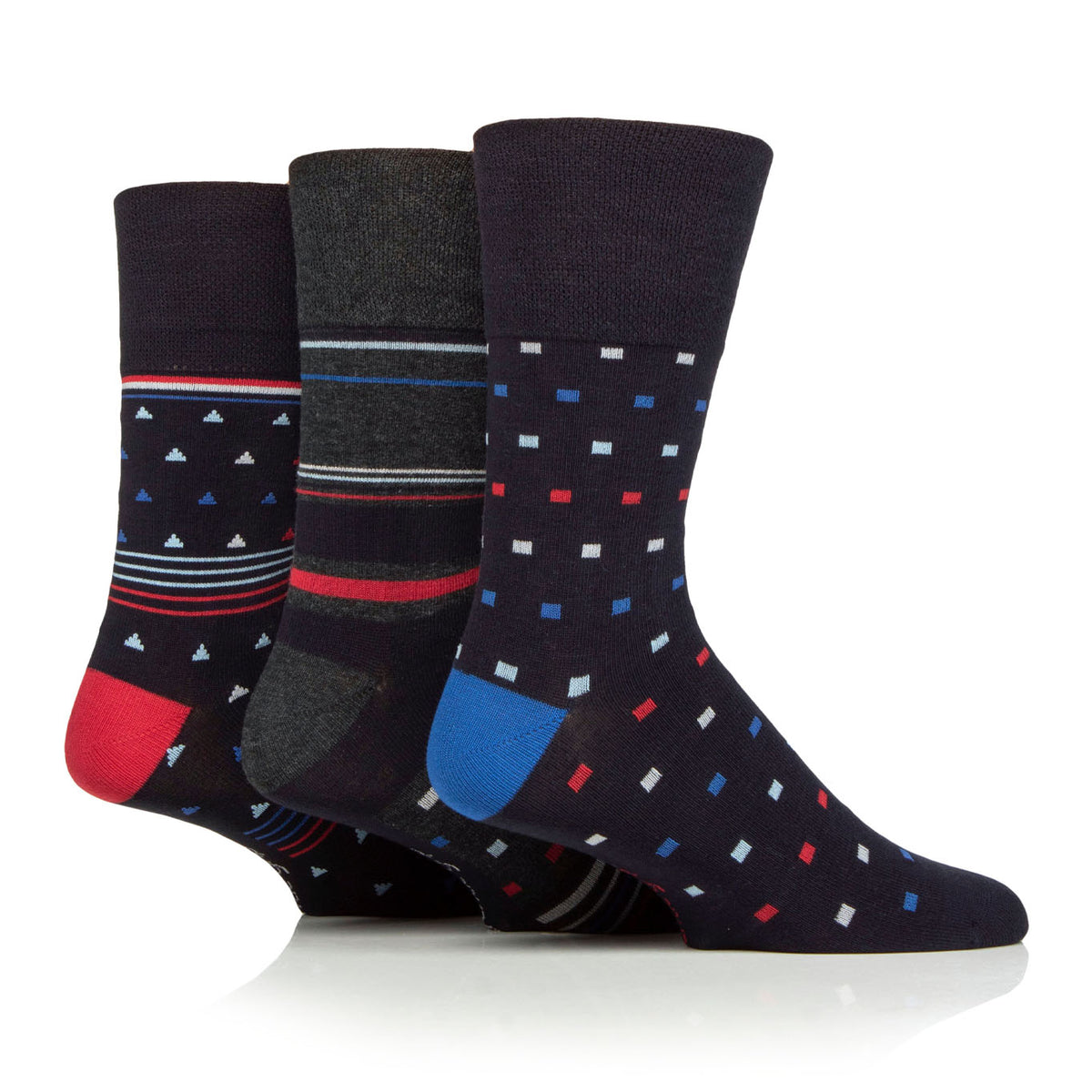 3 Paar Herren-Baumwollsocken – Modernisiertes Argyle