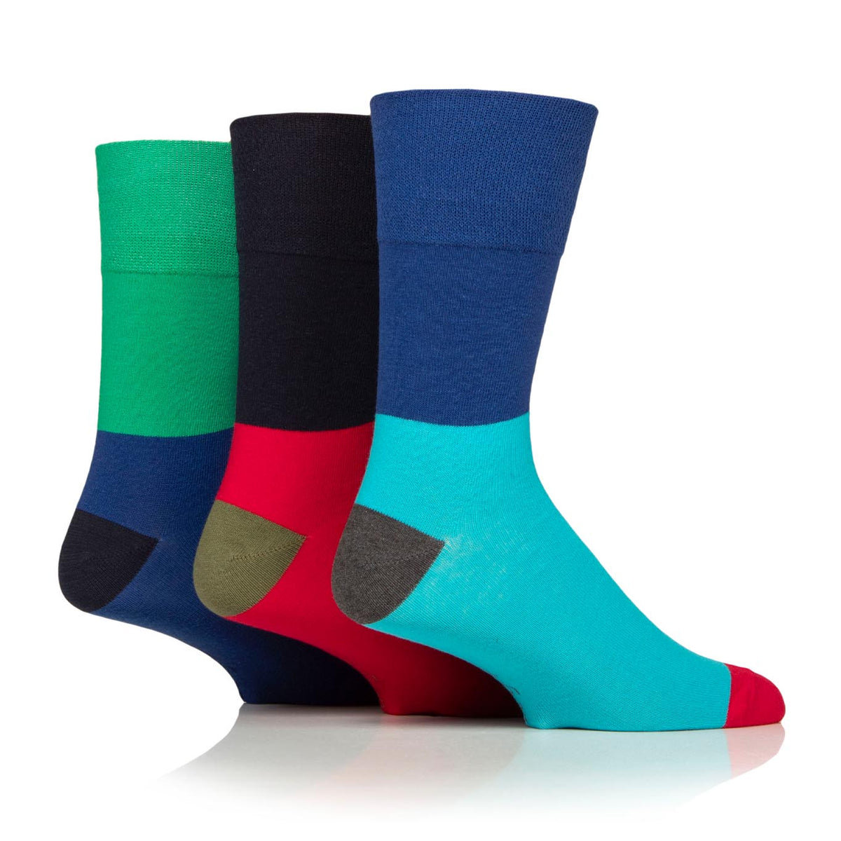 3 Paar Herrensocken aus Baumwolle mit Farbverlauf – leuchtend