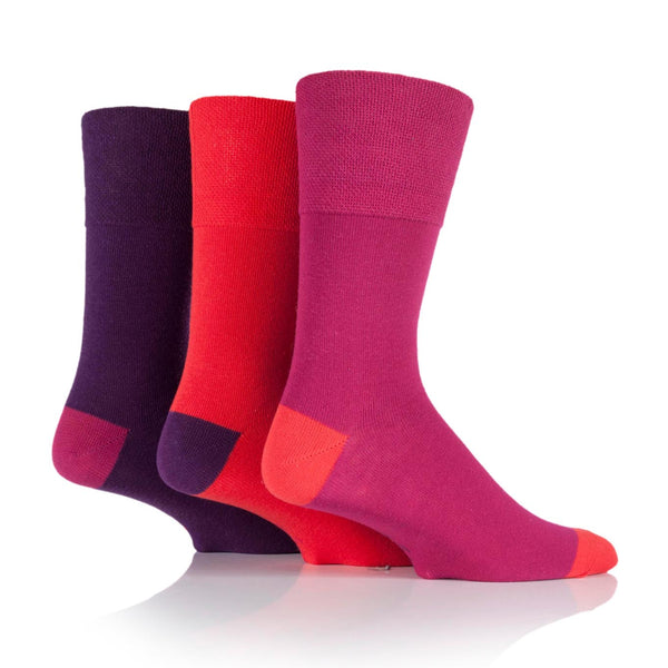 3 Paar Herren-Baumwollsocken in Colourburst-Optik – Feurig