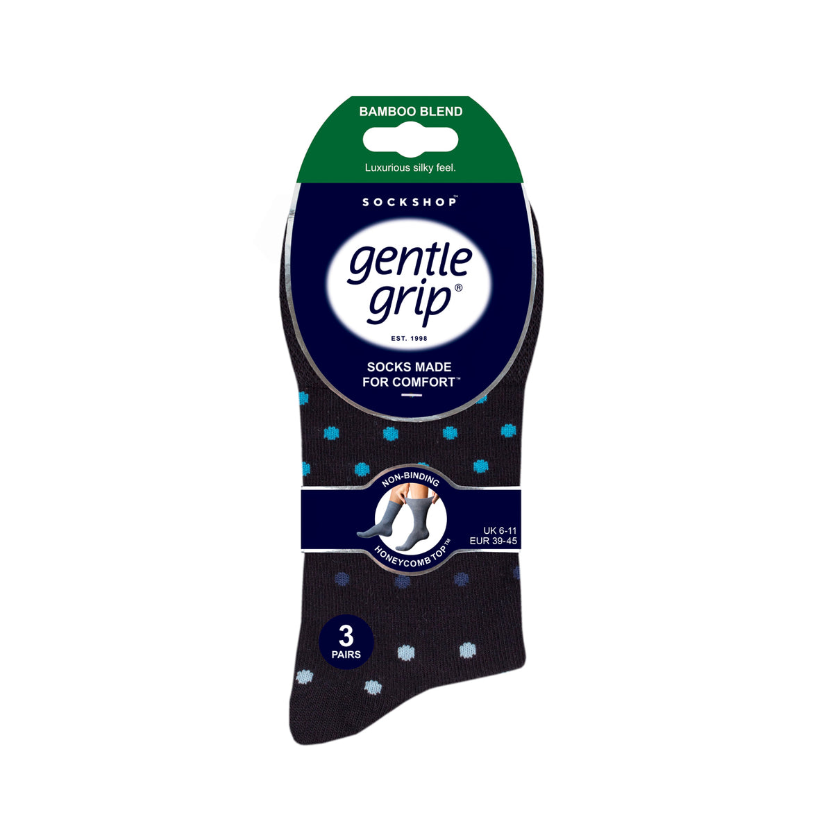 3 Pairs Men's Bamboo Socks - Navy Eclipse