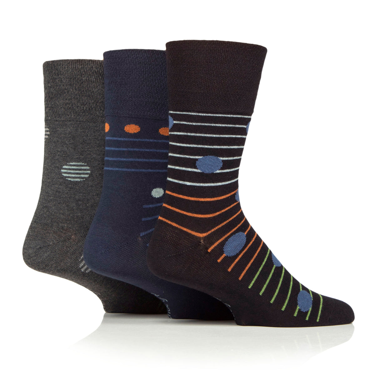 3 Paar Herrensocken aus Bambus – Mirage Stripe
