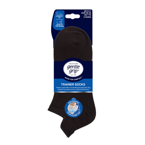 6 Paar Damen-Sneakersocken für Diabetiker - Schwarz