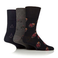 3 Pairs Men's Licensed Character Cotton Socks - Harry Potter