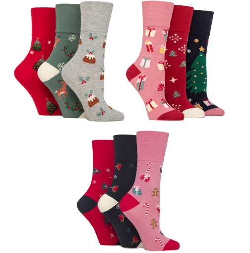 Sonderangebot: 9 Paar lustige Weihnachtssocken für Damen