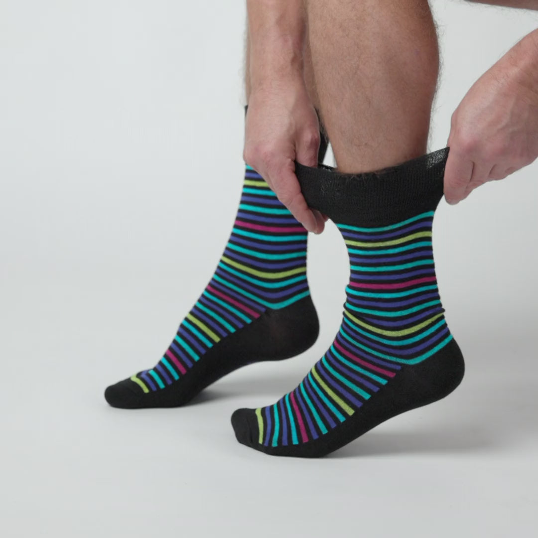 3 Paar Herrensocken aus Baumwolle mit Farbverlauf, gestreift