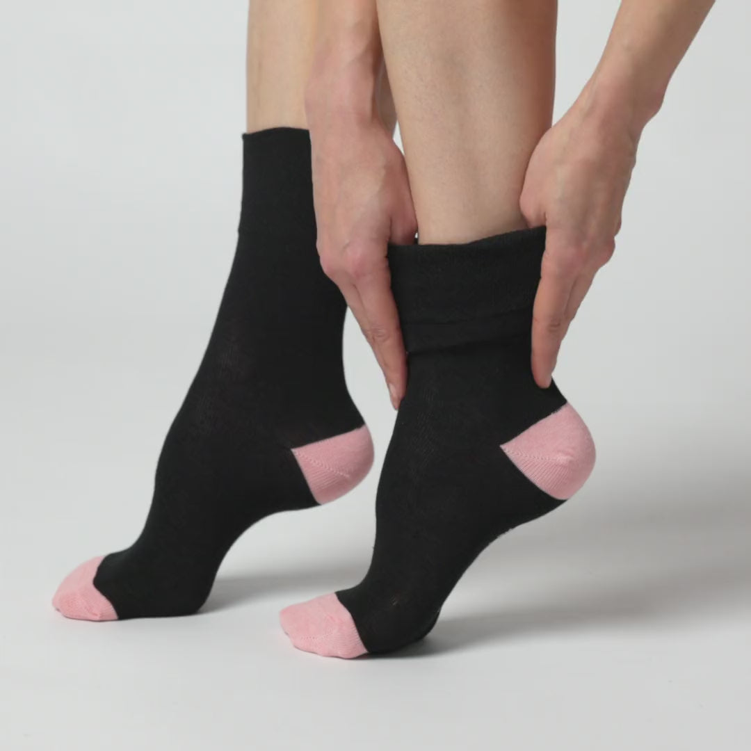 3 Paar Seclude-Socken mit kontrastierendem Absatz für Damen – Schwarz